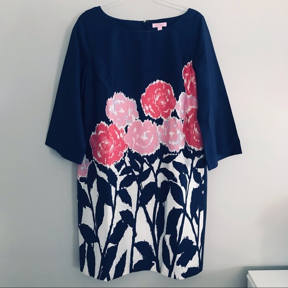 LILLY PULITZER | 12 | Navy/Coral Floral | Shift - Picture 1 of 12